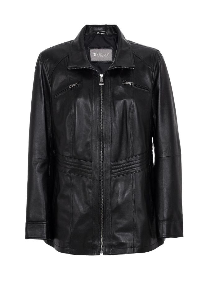 Black Mira Woman Genuine Leather Jacket