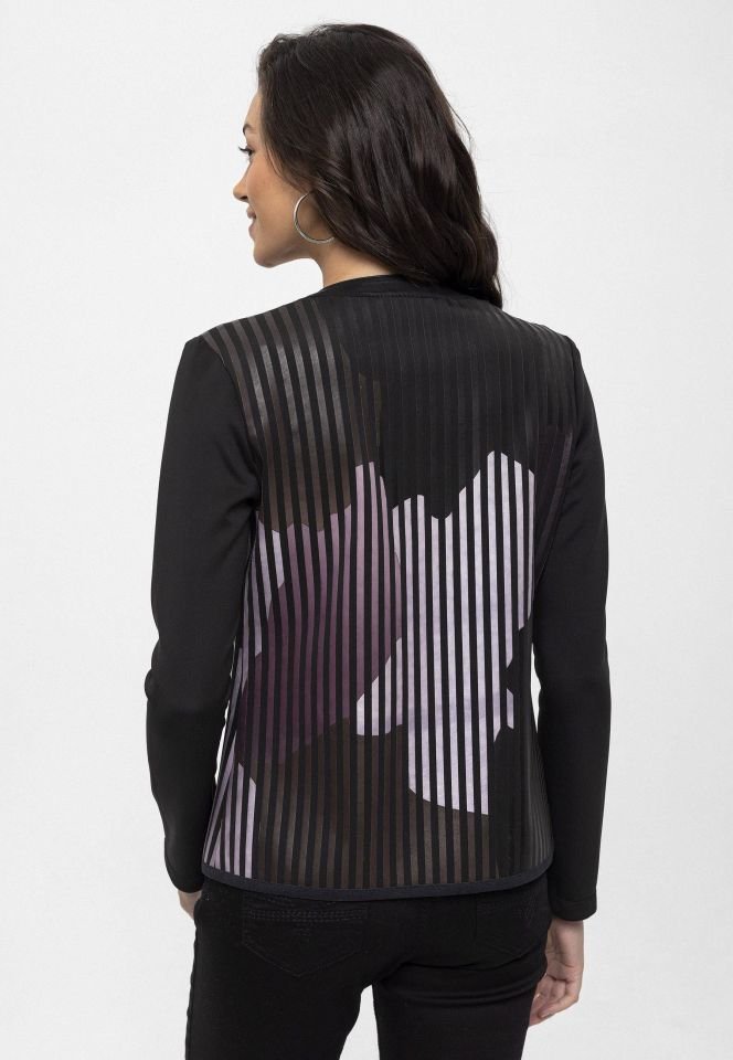 White Purple Black Lona Leather Printed Woman Genuine Leather Jacket