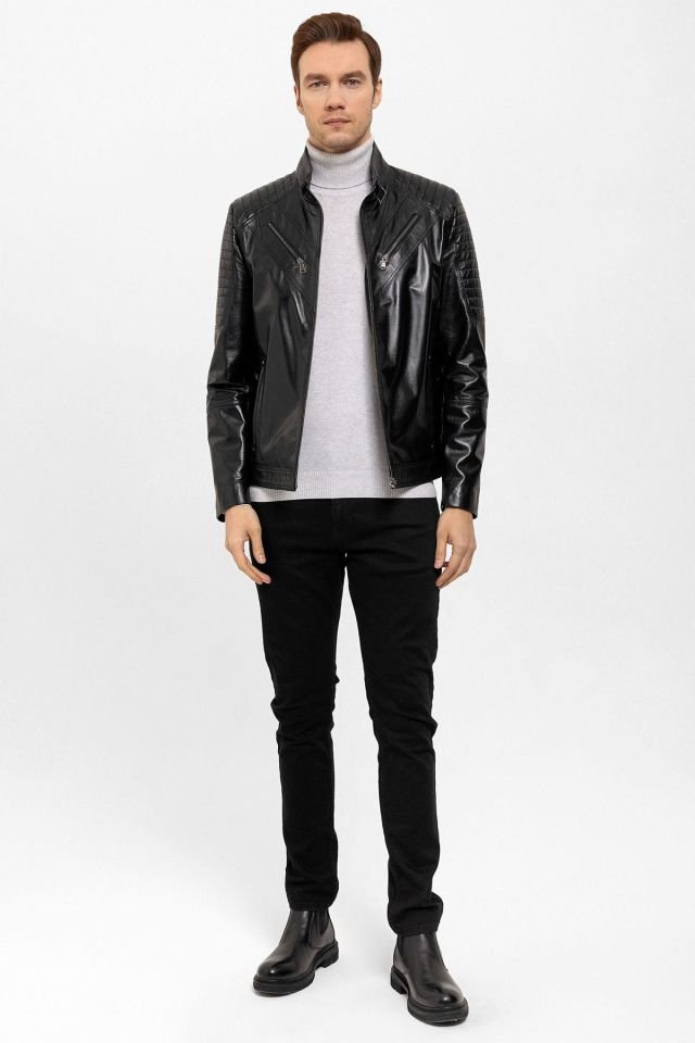 Black Clan Man Genuine Leather Jacket