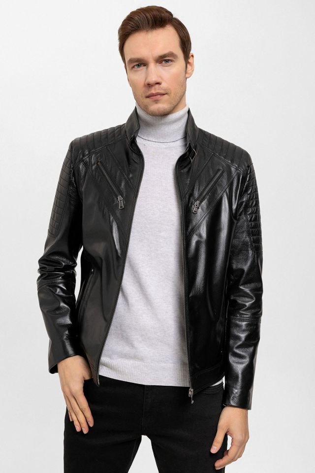 Black Clan Man Genuine Leather Jacket