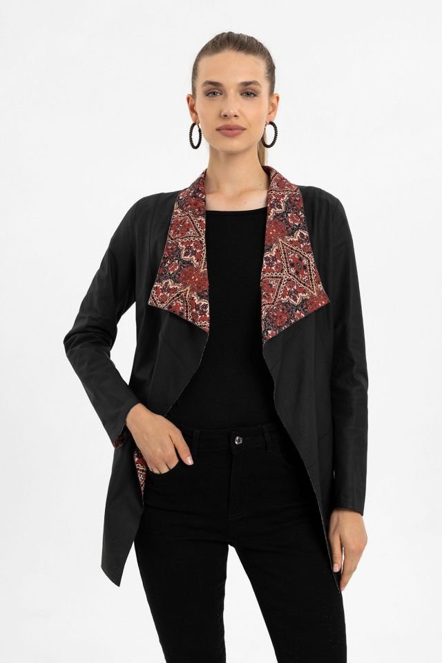Black Golia Reversible Woman Genuine Leather Jacket