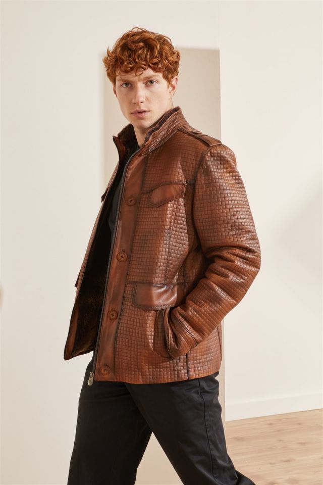 Whiskey Braxton Man Genuine Shearling Coat