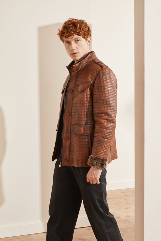 Whiskey Braxton Man Genuine Shearling Coat