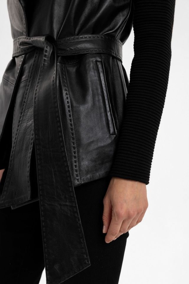 Black Zoe Woman Genuine Leather Jacket