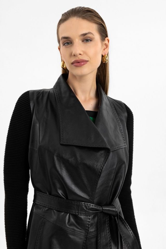Black Zoe Woman Genuine Leather Jacket