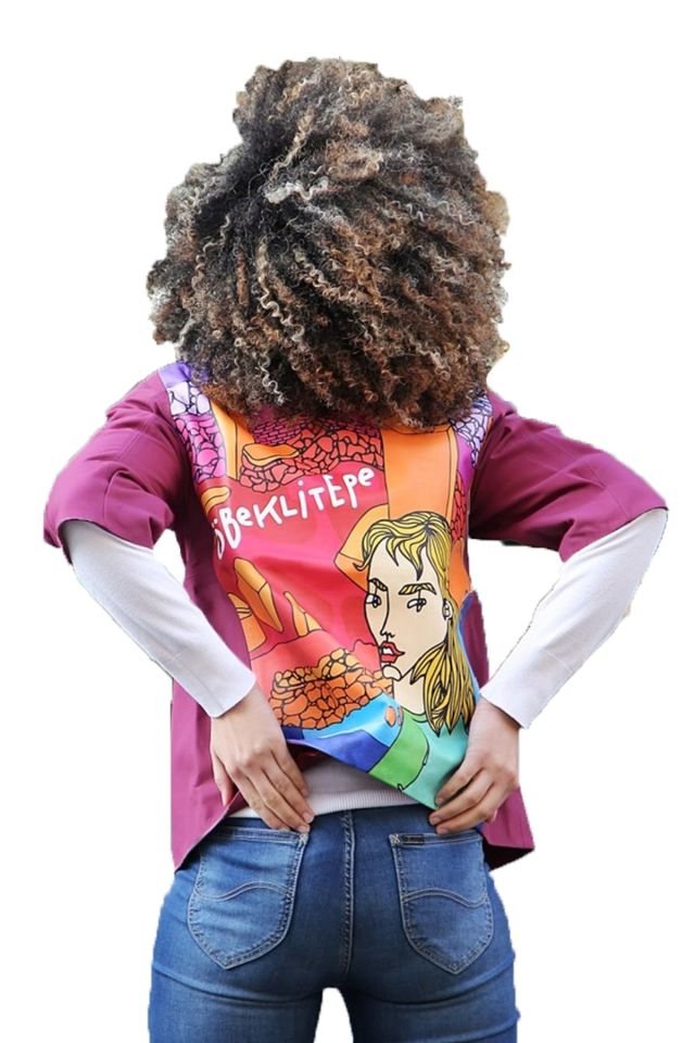 Göbeklitepe Printed Woman Genuine Leather Jacket