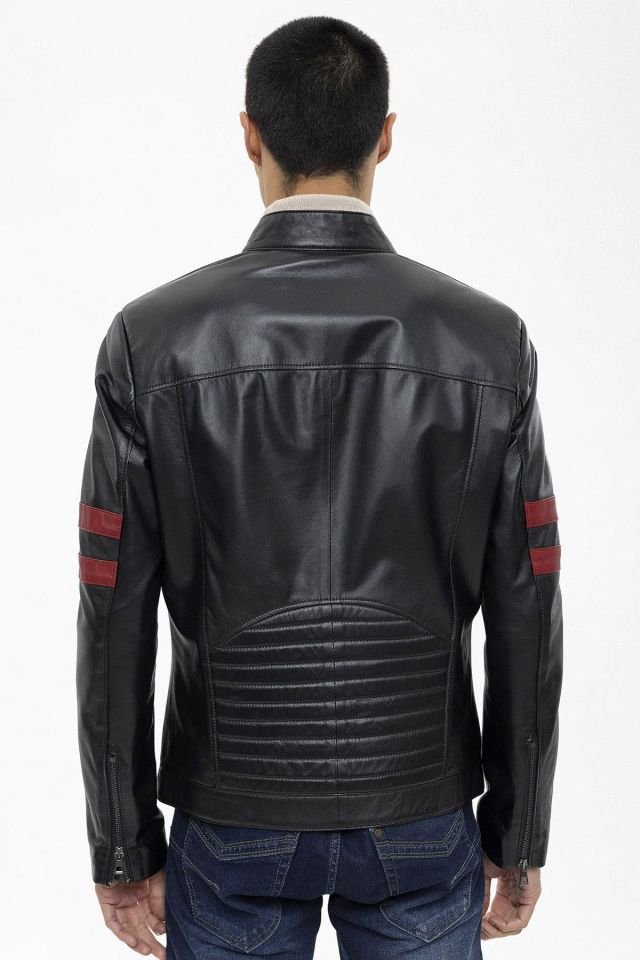 Black Elvis Man Genuine Leather Jacket