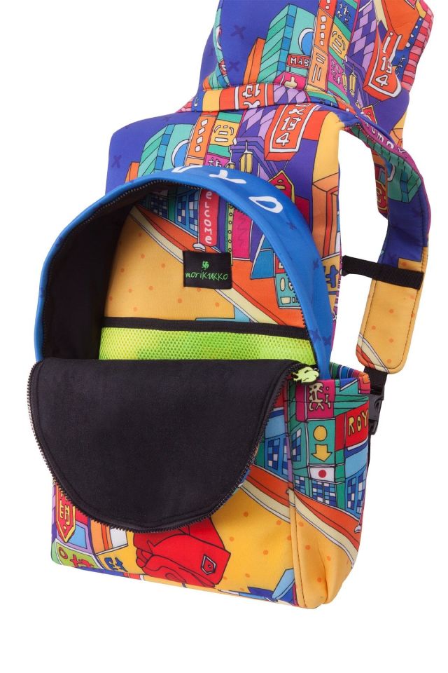 Tokyo Patterned Ikigai City Series With Detachable Hood Backpack