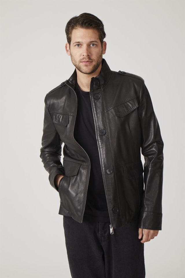 Black Felix Man Genuine Leather Coat
