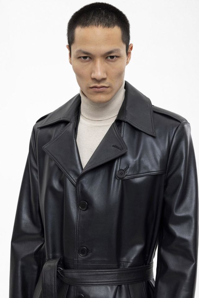 Black Axel Leather Coat