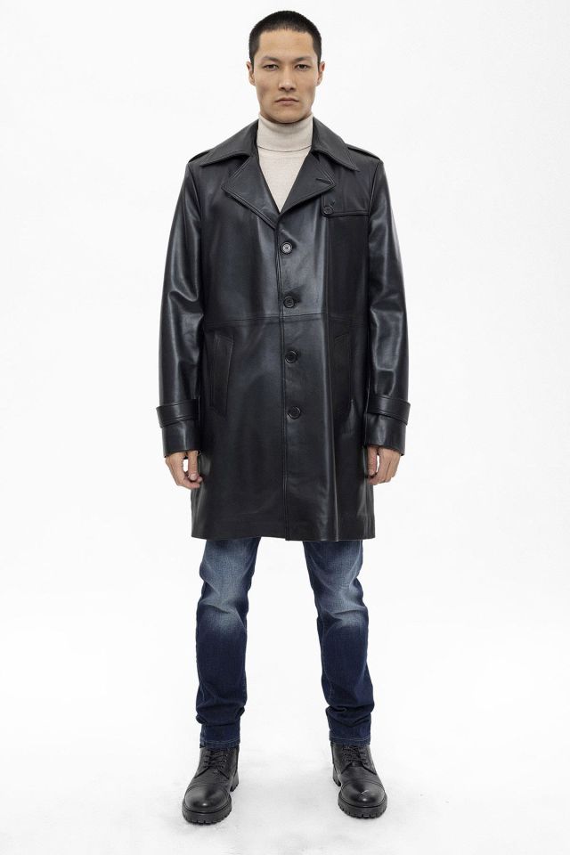 Black Axel Leather Coat