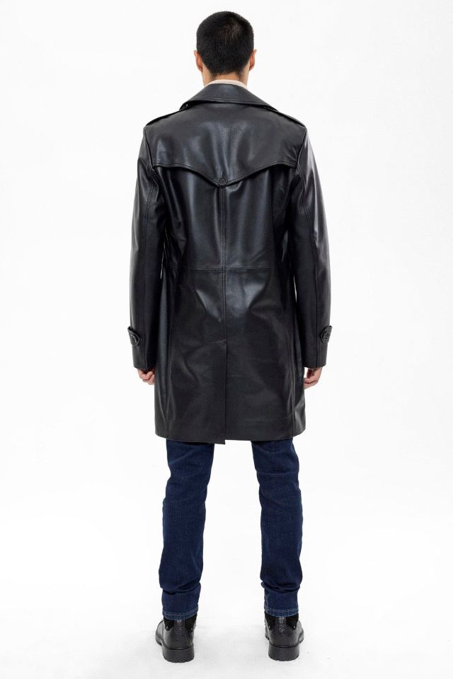 Black Axel Leather Coat