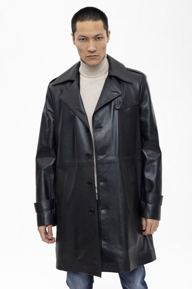 Black Axel Leather Coat