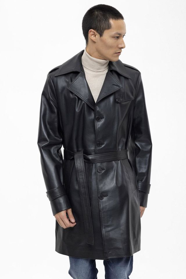 Black Axel Leather Coat