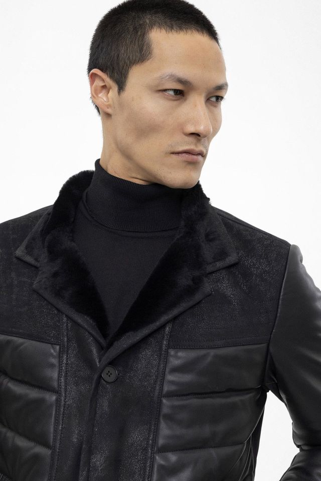 Black Nico Man Shearling Coat