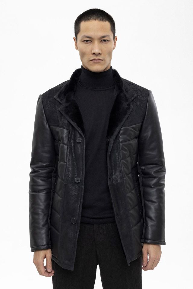Black Nico Man Shearling Coat