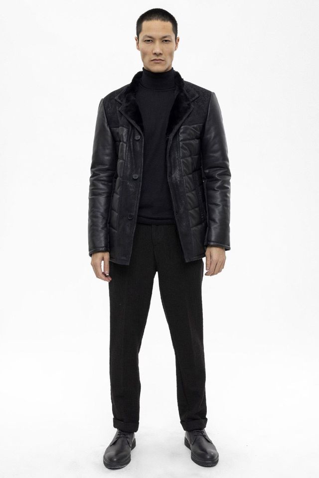 Black Nico Man Shearling Coat