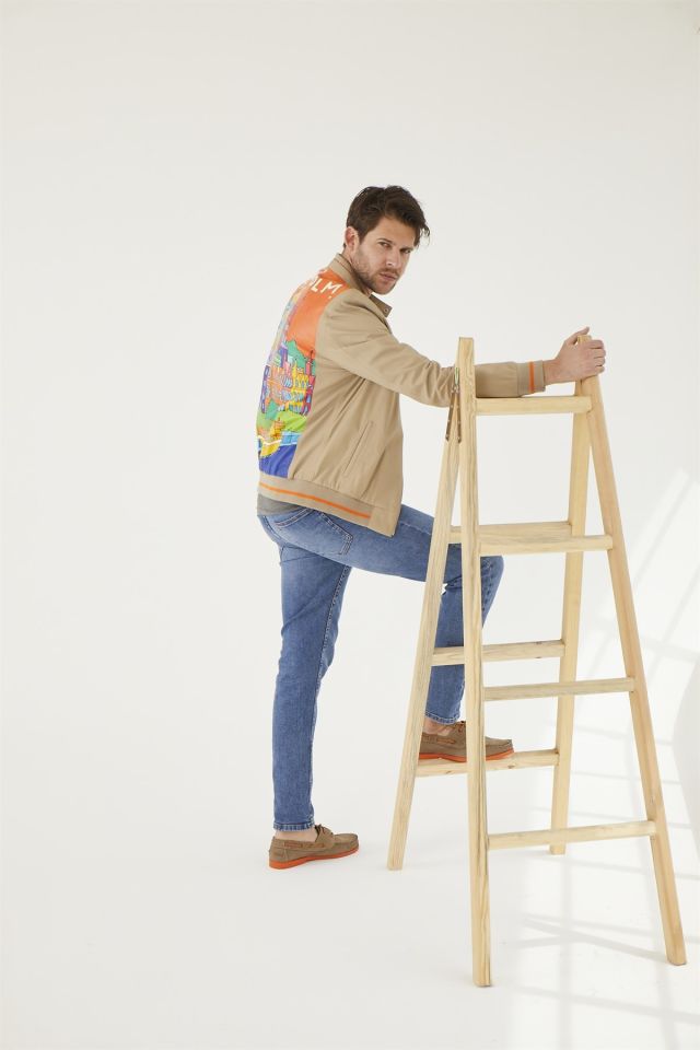 Stockholm Printed Man Genuine Leather Jacket