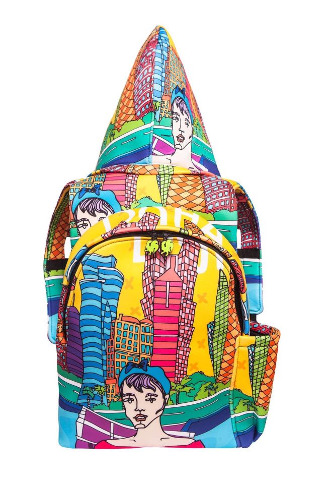 Doha Patterned Ikigai City Series With Detachable Hood Backpack