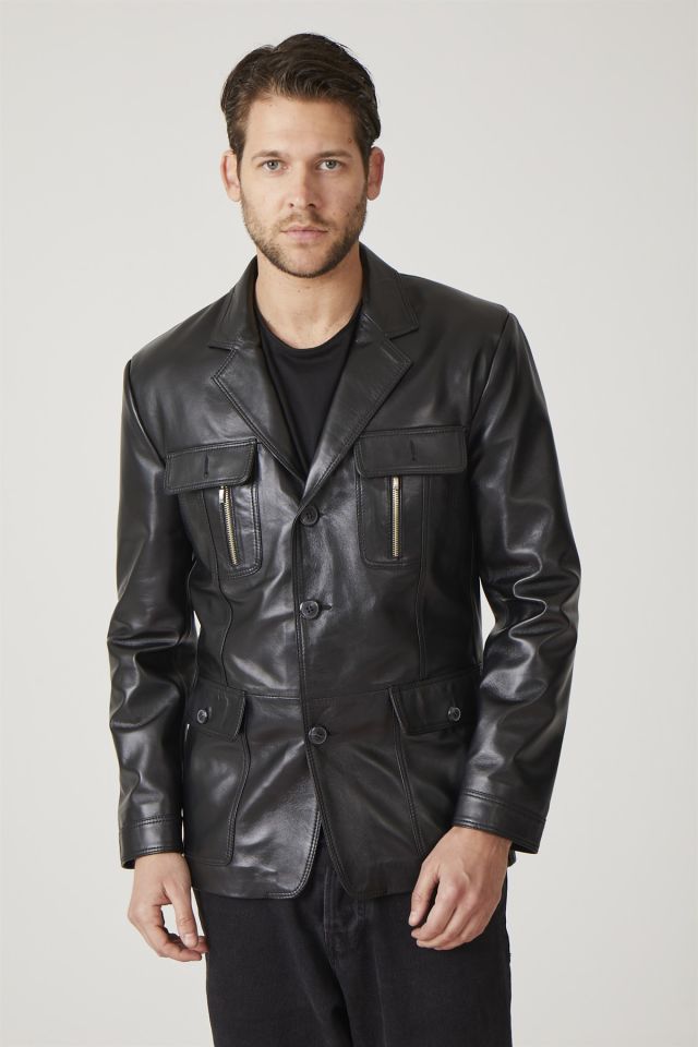 Logan Black Man Genuine Leather Jacket