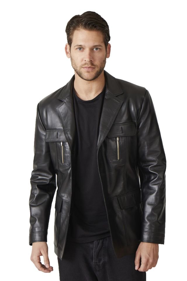 Logan Black Man Genuine Leather Jacket