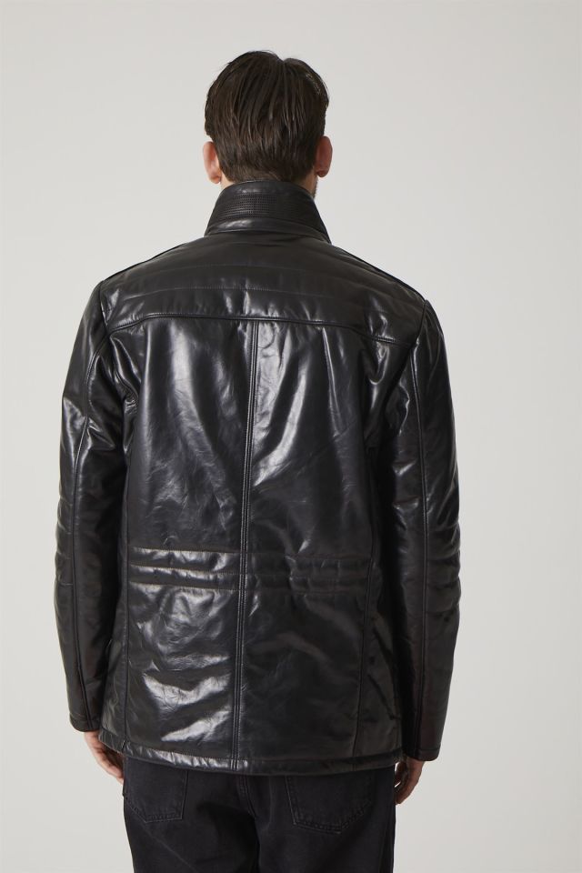 Samuel Black Man Leather Coat