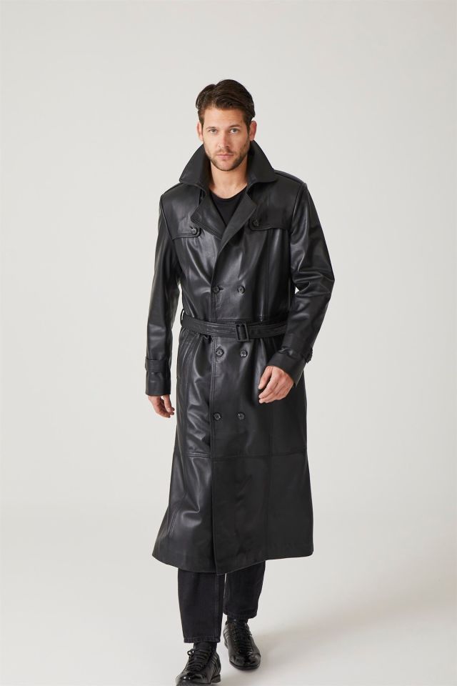 Matrix Black Man Genuine Leather Coat