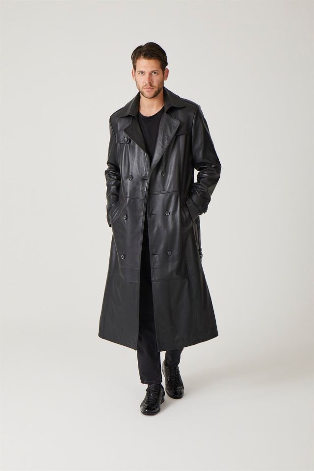 Matrix Black Man Genuine Leather Coat