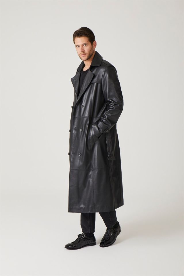 Matrix Black Man Genuine Leather Coat