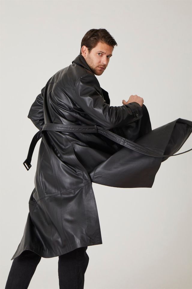 Matrix Black Man Genuine Leather Coat