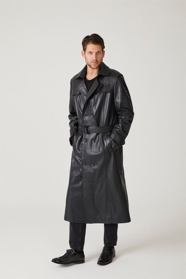 Matrix Black Man Genuine Leather Coat