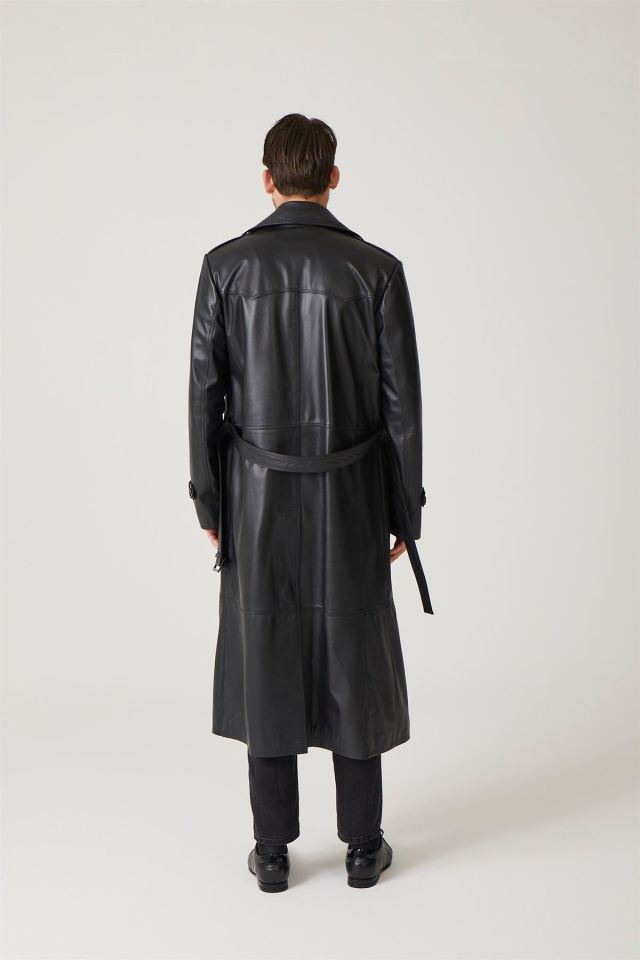 Matrix Black Man Genuine Leather Coat