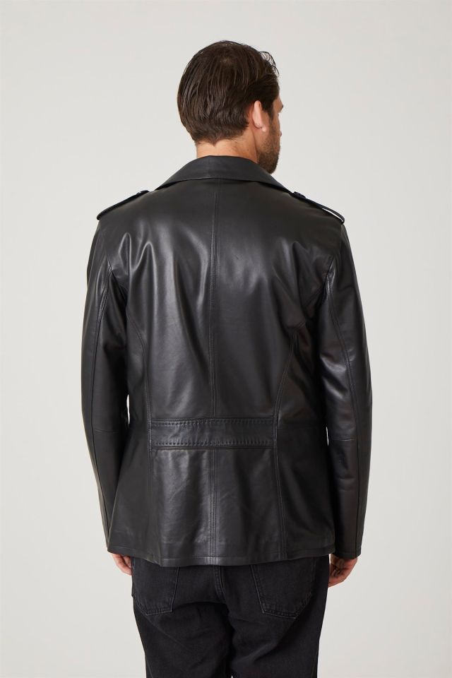 Rory Black Man Genunine Leather Jacket