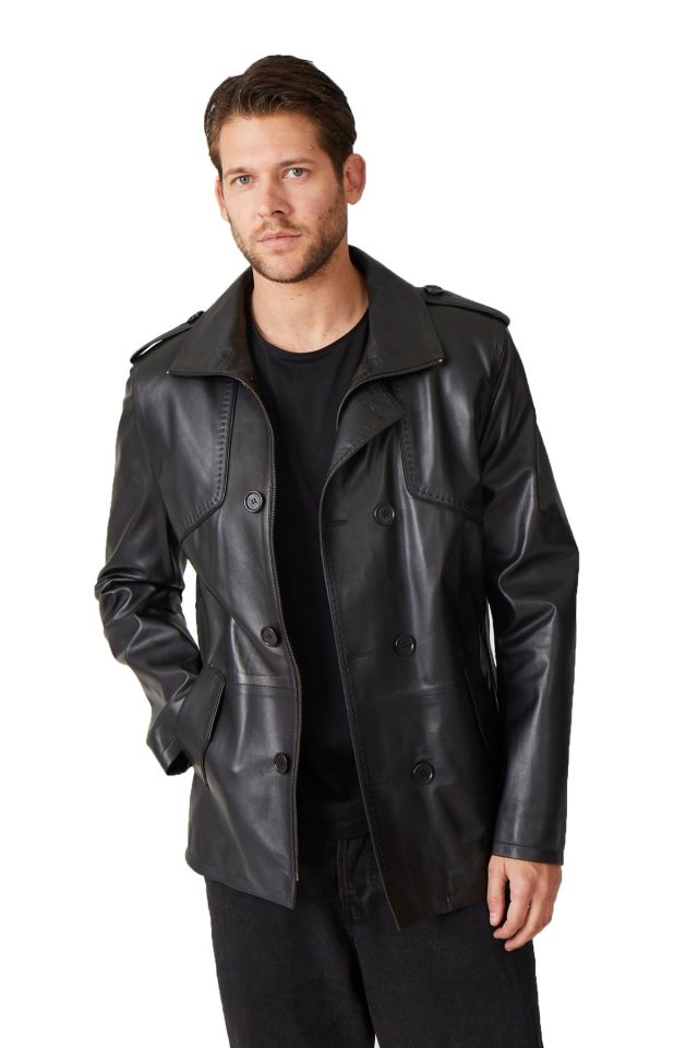 Rory Black Man Genunine Leather Jacket