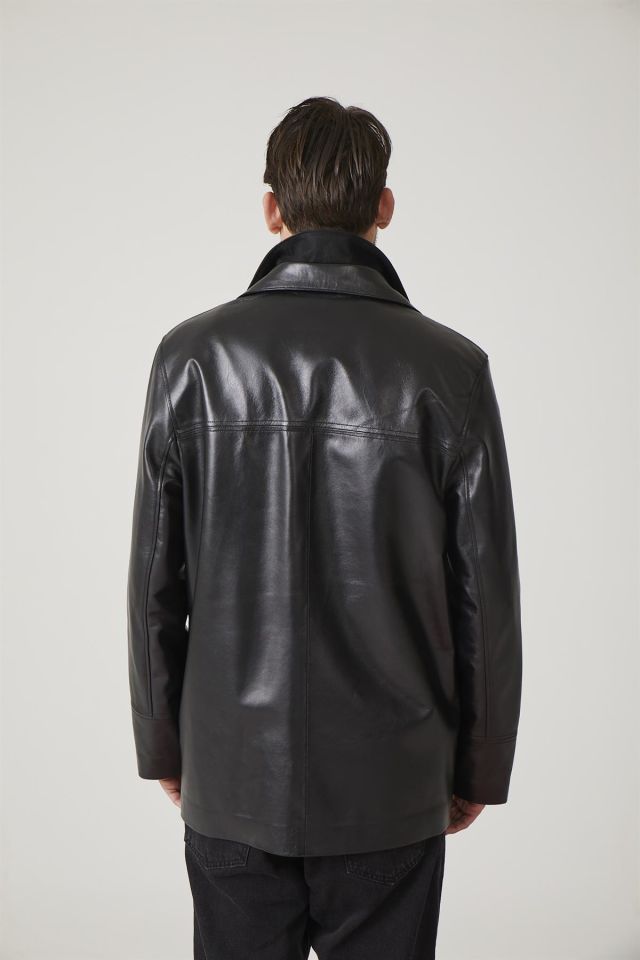 Black Sheldon Man Genuine Leather Coat