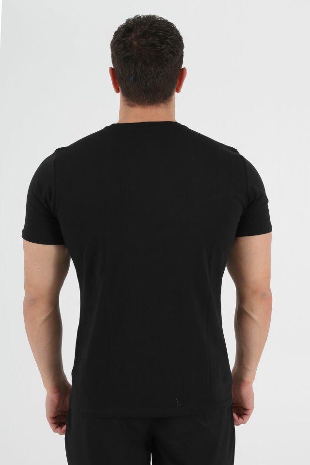 Diadora Satürn Pamuklu Antrenman T-Shirt Siyah Es Es