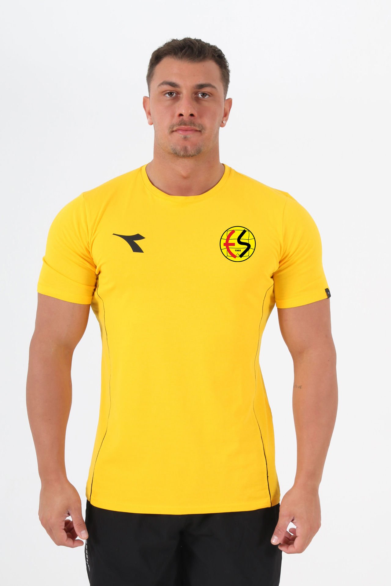 Diadora Satürn Pamuklu Antrenman T-Shirt Sarı Es Es