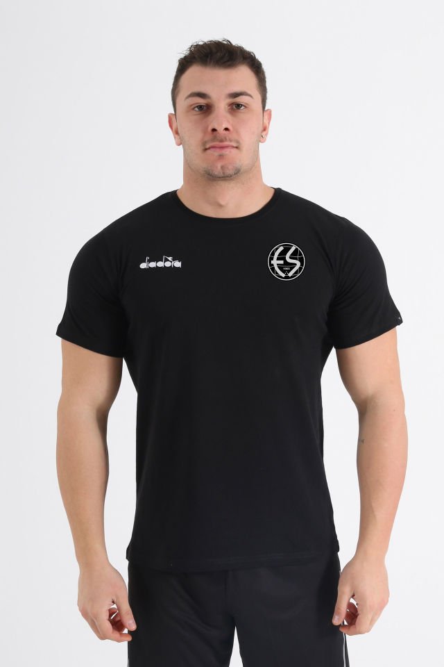 Diadora Veni Pamuklu Antrenman T-Shirt Siyah Es Es