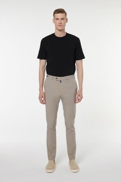 Beige Fabric Trousers 2844-2