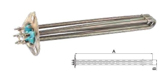 KÜÇÜK ÜÇGEN FLANŞ REZİSTANS 380/230V 3*2000W L : 29 CM