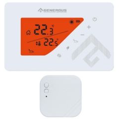 GENEROUS ODA TERMOSTATI KABLOSUZ RF PROGRAMLI FON ISIKLI DOKUNMATİK BEYAZ