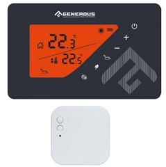 GENEROUS ODA TERMOSTATI KABLOSUZ RF PROGRAMLI FON ISIKLI DOKUNMATİK SİYAH