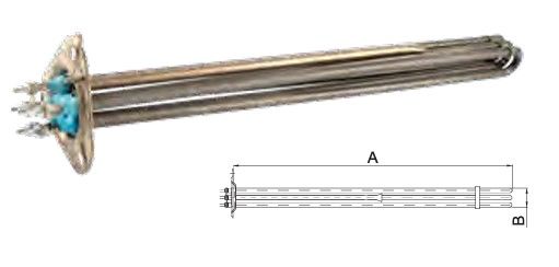 KÜÇÜK ÜÇGEN FLANŞ REZİSTANS 380/230V 3*2000W L : 29 CM