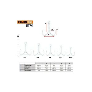 Fujin ST41 Üçlü Maket Balık İğnesi Nickel