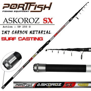 Portfish Askoroz SX Surf Carbon Kamışı UP - 250 gr 420 CM