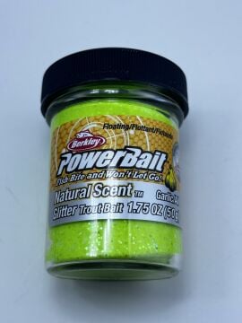 Berkley Powerbait Natural Glitter Trout Bait Garlic Sahte Yemi ( CHARTREUSE )
