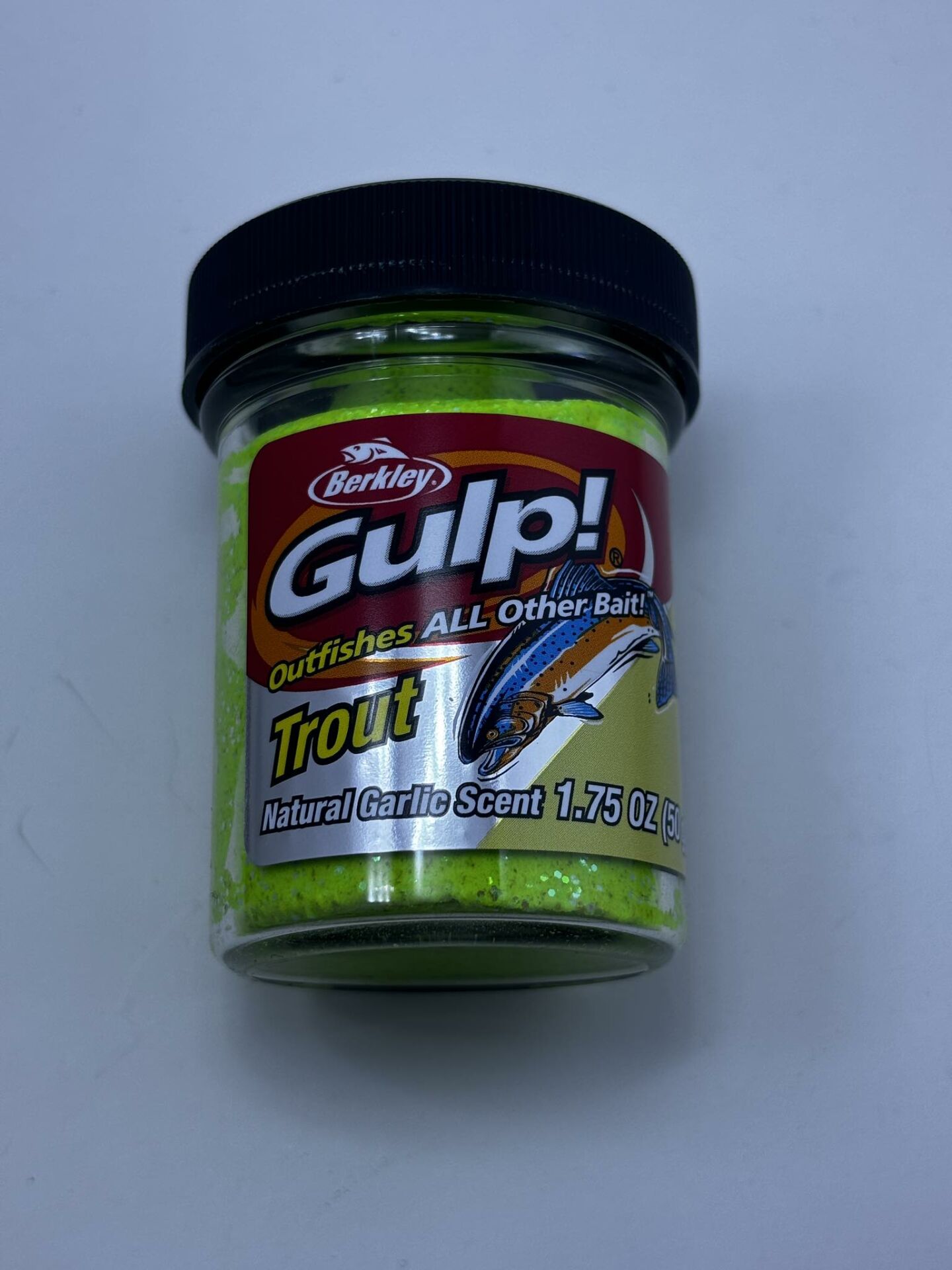 Berkley Gulp Trout Dough Garlic Sahte Yemi ( CHUNKY CHARTREUSE )