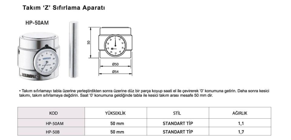 Z Sıfırlama Aparatı HP-50AM