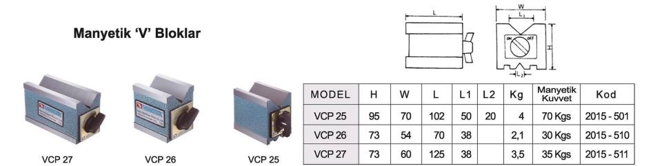 Manyetik V Yatak VCP-26