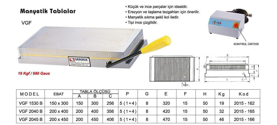 150X300 Manyetik Tabla Kollu (Kalın Çizgili) VG 61